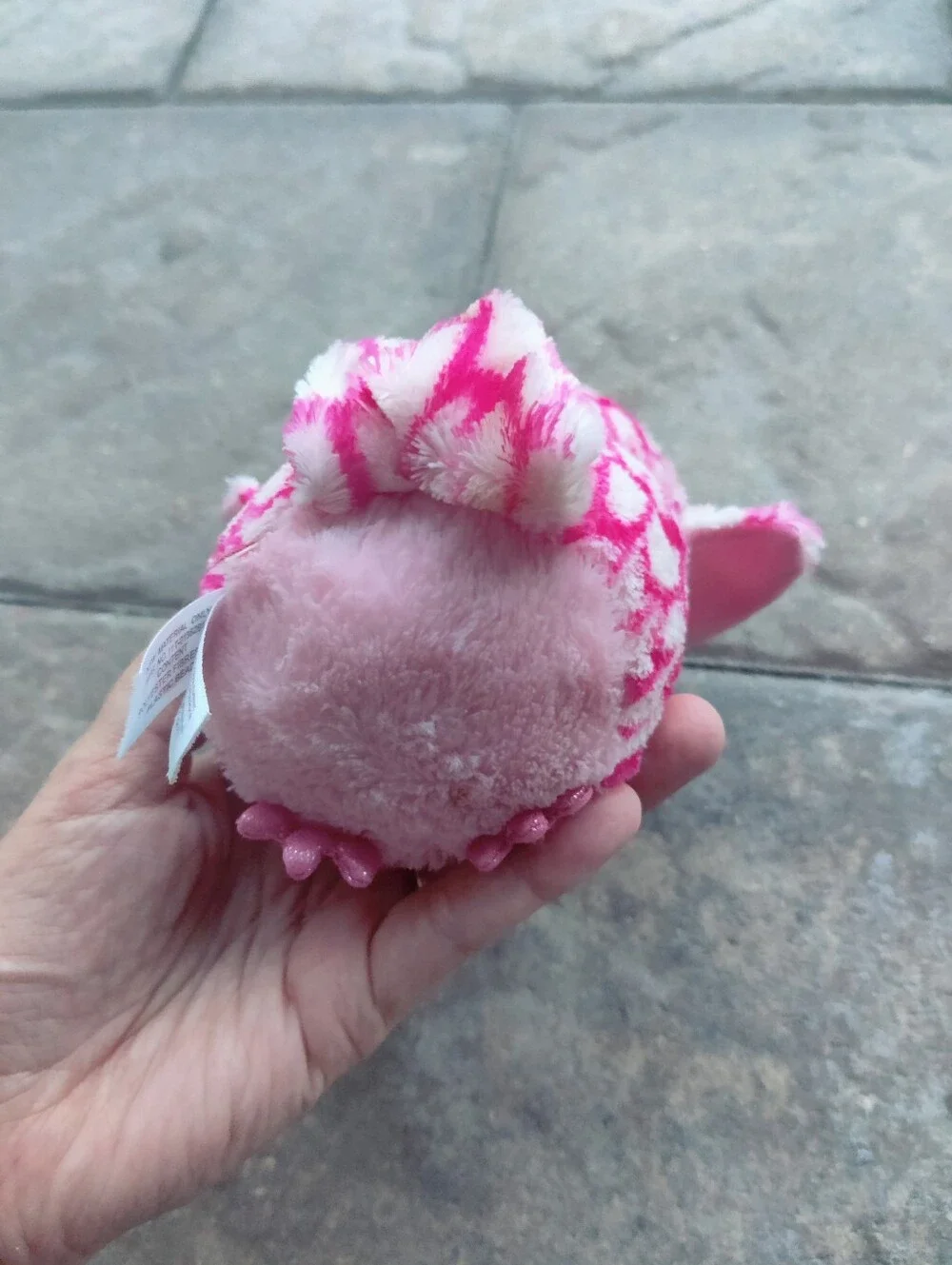 Ty Pinky Plush Owl Toy with Patterned Feathers